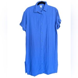 L.L. Bean women’s Vibrant Blue Button Down dress